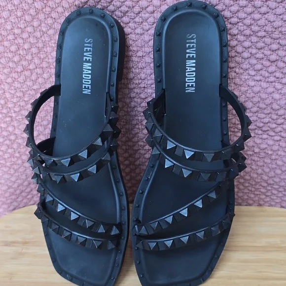 Steve Madden Skyler J Slip On Studded Slide Sandals - Picture 12 of 12